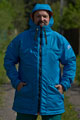 256 Куртка из смесовой голубой с термостежкой оранжевой
