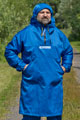 211 Куртка типа анорак с полукомбинезоном из ткани смесовой синей